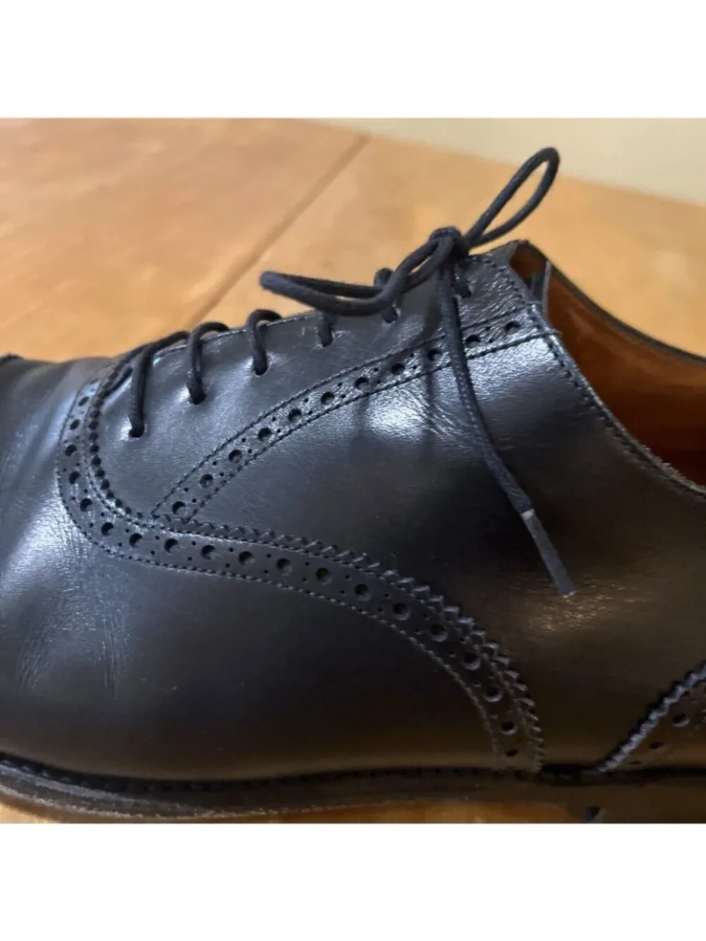 j Fitzpatrick Black Calf Leather Windermere Oxfords Mens Sz 12 E